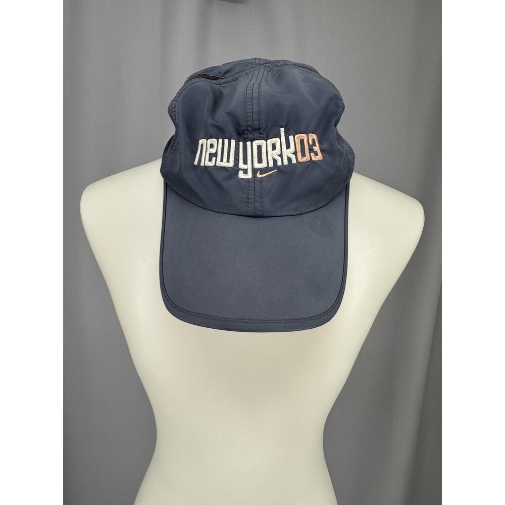 Nike Hat Cap Strap Back Mens M Blue Dri-FIT New York Marathon 03 Running